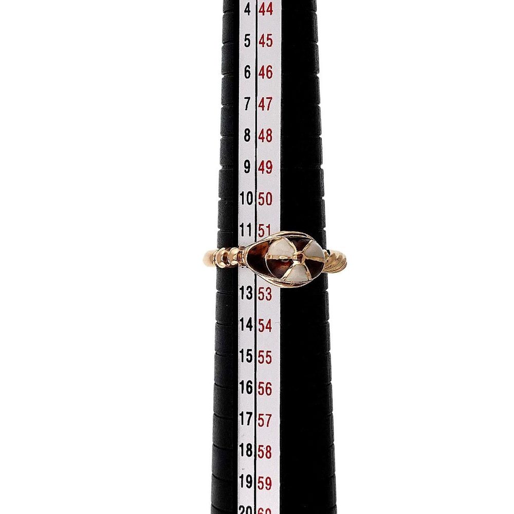 GUCCI No. 12 Ring Enamel K18 YG Yellow Gold 750 - Picture 7 of 8